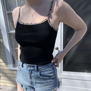 Brandy Melville black cheetah/Leopard tank